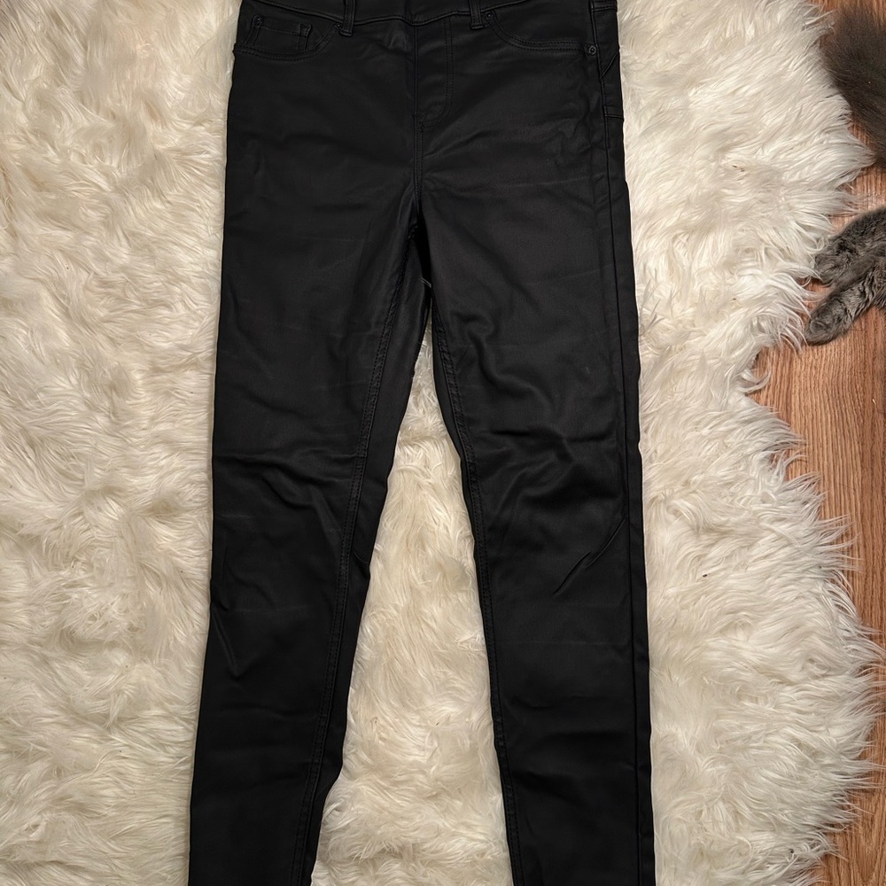 Black Faux Leather Pants